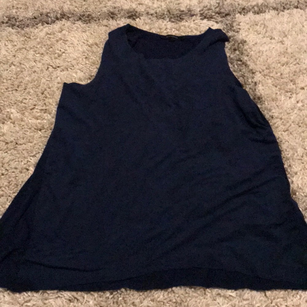 Blue front faux suede back cotton tank from VICI.